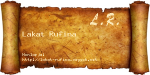 Lakat Rufina névjegykártya